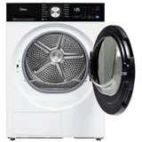 Midea MLHW31S2BBW Front Load Washer, 24 inch Width, 2.7 cu. ft. Washer Capacity, 1,320 RPM Washer Spin Speed, 12 Wash Cycles, 4 Temperature Settings, Water Heater, Steam Clean, ENERGY STAR Certified, White colour Hoses Included