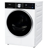 Midea MLHW31S2BBW Front Load Washer, 24 inch Width, 2.7 cu. ft. Washer Capacity, 1,320 RPM Washer Spin Speed, 12 Wash Cycles, 4 Temperature Settings, Water Heater, Steam Clean, ENERGY STAR Certified, White colour Hoses Included