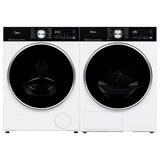 Midea MLHW31S2BBW Front Load Washer, 24 inch Width, 2.7 cu. ft. Washer Capacity, 1,320 RPM Washer Spin Speed, 12 Wash Cycles, 4 Temperature Settings, Water Heater, Steam Clean, ENERGY STAR Certified, White colour Hoses Included