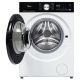 Midea MLHW31S2BBW Front Load Washer, 24 inch Width, 2.7 cu. ft. Washer Capacity, 1,320 RPM Washer Spin Speed, 12 Wash Cycles, 4 Temperature Settings, Water Heater, Steam Clean, ENERGY STAR Certified, White colour Hoses Included