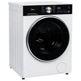Midea MLHW31S2BBW Front Load Washer, 24 inch Width, 2.7 cu. ft. Washer Capacity, 1,320 RPM Washer Spin Speed, 12 Wash Cycles, 4 Temperature Settings, Water Heater, Steam Clean, ENERGY STAR Certified, White colour Hoses Included