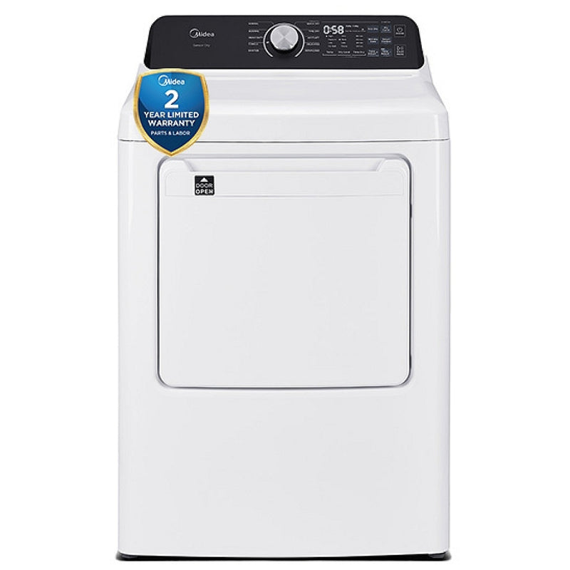 Midea MLTE52M2BWW Electric Dryer, 7 cu. ft. Dryer Capacity, 6 Dry Cycles, 4 Temperature Settings, Vented, White colour