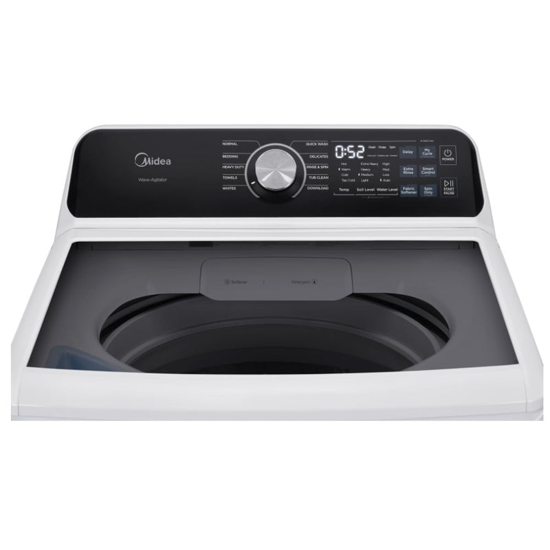 Midea MLTW52M2BWW Top Load Washer, 5.2 cu. ft. Washer Capacity, 700 RPM Washer Spin Speed, 6 Wash Cycles, 4 Temperature Settings, White colour