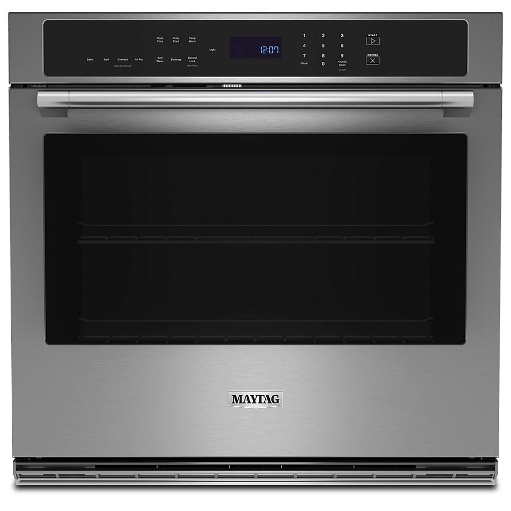 Maytag MOES6027LZ Single Wall Oven, 27 inch Exterior Width, True Convection, Self Clean, 4.3 cu. ft. Capacity, Air Fry, Stainless Steel colour