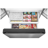 Midea MRF23I7AST Counter Depth French Door Refrigerator, 33 inch Width, 22.5 cu. ft. Capacity, Counter Depth, Ice Dispenser (Freezer Located), ENERGY STAR Certified, Stainless Steel colour