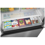 Midea MRF23I7AST Counter Depth French Door Refrigerator, 33 inch Width, 22.5 cu. ft. Capacity, Counter Depth, Ice Dispenser (Freezer Located), ENERGY STAR Certified, Stainless Steel colour