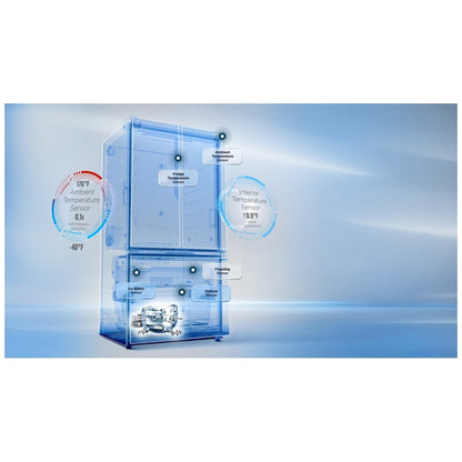 22.6 Cu. Ft. 33” Counter-Depth French Door with Ice Maker - Midea