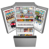 Midea MRF27I6BST Counter Depth French Door Refrigerator, 36 inch Width, 26.5 cu. ft. Capacity, Counter Depth, Water Dispenser (Interior), Ice Dispenser (Freezer Located), ENERGY STAR Certified, Stainless Steel colour