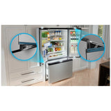 Midea MRF27I6BST Counter Depth French Door Refrigerator, 36 inch Width, 26.5 cu. ft. Capacity, Counter Depth, Water Dispenser (Interior), Ice Dispenser (Freezer Located), ENERGY STAR Certified, Stainless Steel colour