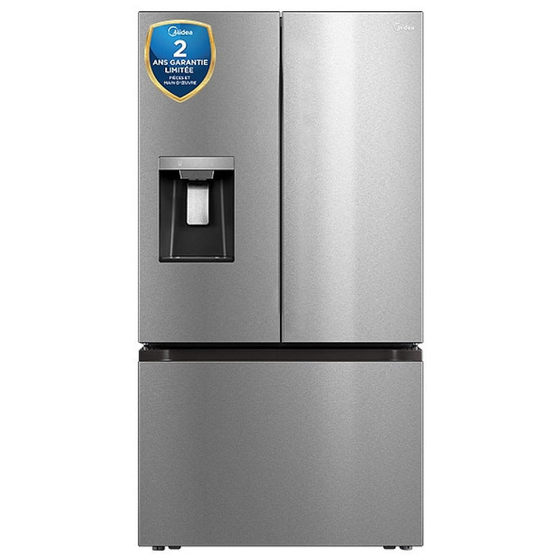 Midea MRF29D2AST French Door Refrigerator, 36 inch Width, 29.25 cu. ft. Capacity, Water Dispenser (Exterior), Ice Dispenser (Thru Door), ENERGY STAR Certified, Stainless Steel colour