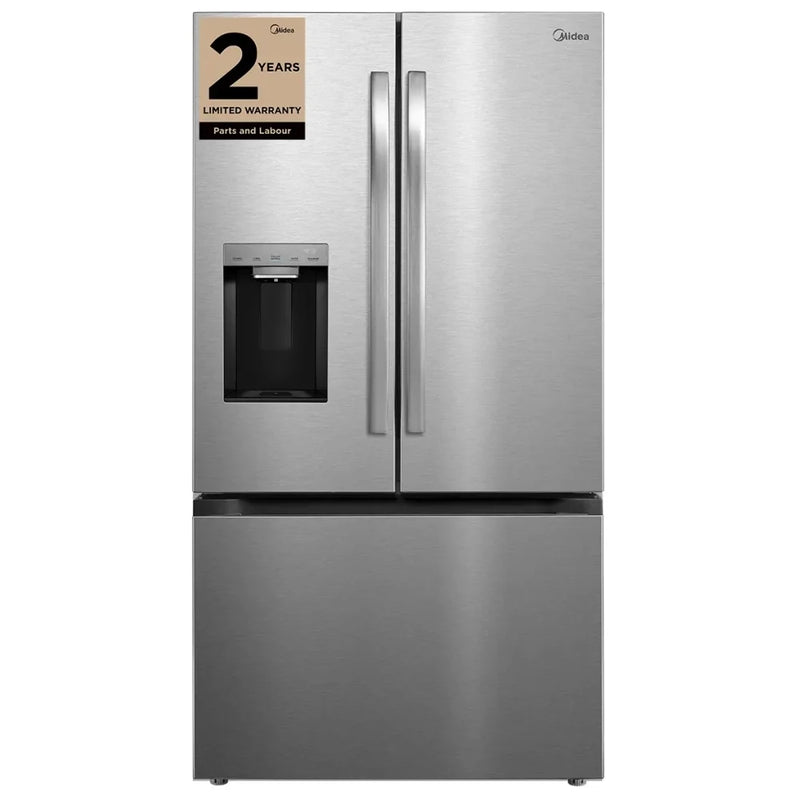 Midea MRF29D9BST French Door Refrigerator, 36 inch Width, 28.9 cu. ft. Capacity, Water Dispenser (Exterior), Ice Dispenser (Thru Door), ENERGY STAR Certified, Stainless Steel colour