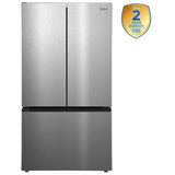 Midea MRF32I6BST French Door Refrigerator, 36 inch Width, 31.5 cu. ft. Capacity, Water Dispenser (Interior), Ice Dispenser (Freezer Located), ENERGY STAR Certified, Stainless Steel colour