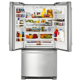 Maytag MRFF5033PZ Bottom Freezer French Door Refrigerator, 33 inch Width, 22.1 cu. ft. Capacity, Water Dispenser (Interior), Ice Dispenser (Freezer Located), ENERGY STAR Certified, Stainless Steel colour