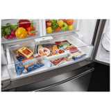 Maytag MRFF5033PZ Bottom Freezer French Door Refrigerator, 33 inch Width, 22.1 cu. ft. Capacity, Water Dispenser (Interior), Ice Dispenser (Freezer Located), ENERGY STAR Certified, Stainless Steel colour
