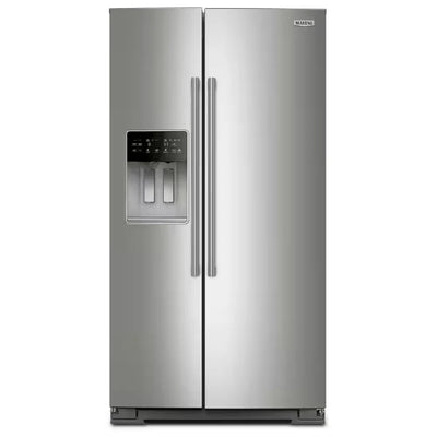 Maytag MRSC6636RZ Side by Side Refrigerator, 36 inch Width, Counter Depth, Ice Dispenser (Thru Door), Water Dispenser (Exterior), 20.8 cu. ft. Capacity, Fingerprint Resistant Stainless Steel colour