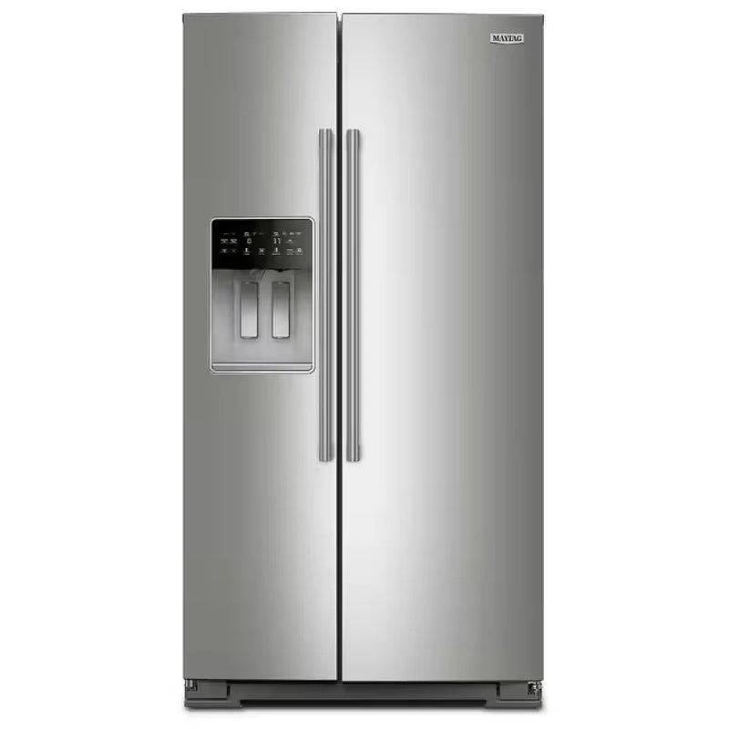 Maytag MRSC6636RZ Side by Side Refrigerator, 36 inch Width, Counter Depth, Ice Dispenser (Thru Door), Water Dispenser (Exterior), 20.8 cu. ft. Capacity, Fingerprint Resistant Stainless Steel colour