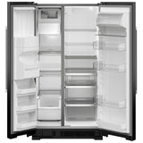 Maytag MRSF4036PB Side by Side Refrigerator, 36 inch Width, Ice Dispenser (Thru Door), Water Dispenser (Exterior), 25 cu. ft. Capacity, Black colour
