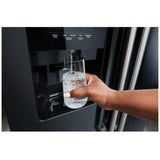 Maytag MRSF4036PB Side by Side Refrigerator, 36 inch Width, Ice Dispenser (Thru Door), Water Dispenser (Exterior), 25 cu. ft. Capacity, Black colour