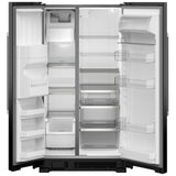 Maytag MRSF4036PB Side by Side Refrigerator, 36 inch Width, Ice Dispenser (Thru Door), Water Dispenser (Exterior), 25 cu. ft. Capacity, Black colour