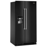 Maytag MRSF4036PB Side by Side Refrigerator, 36 inch Width, Ice Dispenser (Thru Door), Water Dispenser (Exterior), 25 cu. ft. Capacity, Black colour
