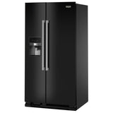 Maytag MRSF4036PB Side by Side Refrigerator, 36 inch Width, Ice Dispenser (Thru Door), Water Dispenser (Exterior), 25 cu. ft. Capacity, Black colour