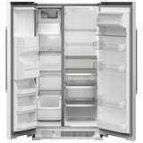 Maytag MRSF4036PW Side by Side Refrigerator, 36 inch Width, Ice Dispenser (Thru Door), Water Dispenser (Exterior), 25 cu. ft. Capacity, White colour