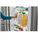 Maytag MRSF4036PW Side by Side Refrigerator, 36 inch Width, Ice Dispenser (Thru Door), Water Dispenser (Exterior), 25 cu. ft. Capacity, White colour