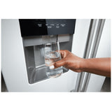 Maytag MRSF4036PW Side by Side Refrigerator, 36 inch Width, Ice Dispenser (Thru Door), Water Dispenser (Exterior), 25 cu. ft. Capacity, White colour