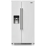 Maytag MRSF4036PW Side by Side Refrigerator, 36 inch Width, Ice Dispenser (Thru Door), Water Dispenser (Exterior), 25 cu. ft. Capacity, White colour