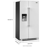 Maytag MRSF4036PW Side by Side Refrigerator, 36 inch Width, Ice Dispenser (Thru Door), Water Dispenser (Exterior), 25 cu. ft. Capacity, White colour
