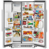Maytag MRSF4036PW Side by Side Refrigerator, 36 inch Width, Ice Dispenser (Thru Door), Water Dispenser (Exterior), 25 cu. ft. Capacity, White colour