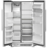 Maytag MRSF4036PW Side by Side Refrigerator, 36 inch Width, Ice Dispenser (Thru Door), Water Dispenser (Exterior), 25 cu. ft. Capacity, White colour