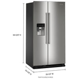 Maytag MRSF4036PZ Side by Side Refrigerator, 36 inch Width, Ice Dispenser (Thru Door), Water Dispenser (Exterior), 25 cu. ft. Capacity, Stainless Steel colour