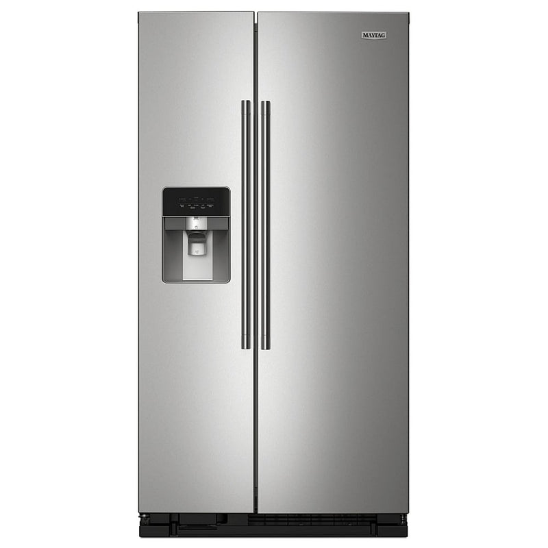 Maytag MRSF4036PZ Side by Side Refrigerator, 36 inch Width, Ice Dispenser (Thru Door), Water Dispenser (Exterior), 25 cu. ft. Capacity, Stainless Steel colour