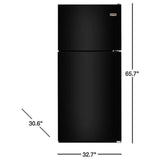 Maytag MRT311FFFE Top Freezer Refrigerator, 33 inch Width, 20.5 cu. ft. Capacity, Black colour