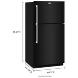 Maytag MRTX5121TB Top Freezer Refrigerator, 33 inch Width, 21 cu. ft. Capacity, Ice Dispenser (Freezer Located), Black colour, EvenAir™ Cooling System, PowerCold® Feature, BrightSeries™ LED, FreshLock™ crisper