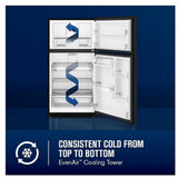 Maytag MRTX5121TB Top Freezer Refrigerator, 33 inch Width, 21 cu. ft. Capacity, Ice Dispenser (Freezer Located), Black colour, EvenAir™ Cooling System, PowerCold® Feature, BrightSeries™ LED, FreshLock™ crisper