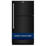 Maytag MRTX5121TB Top Freezer Refrigerator, 33 inch Width, 21 cu. ft. Capacity, Ice Dispenser (Freezer Located), Black colour, EvenAir™ Cooling System, PowerCold® Feature, BrightSeries™ LED, FreshLock™ crisper