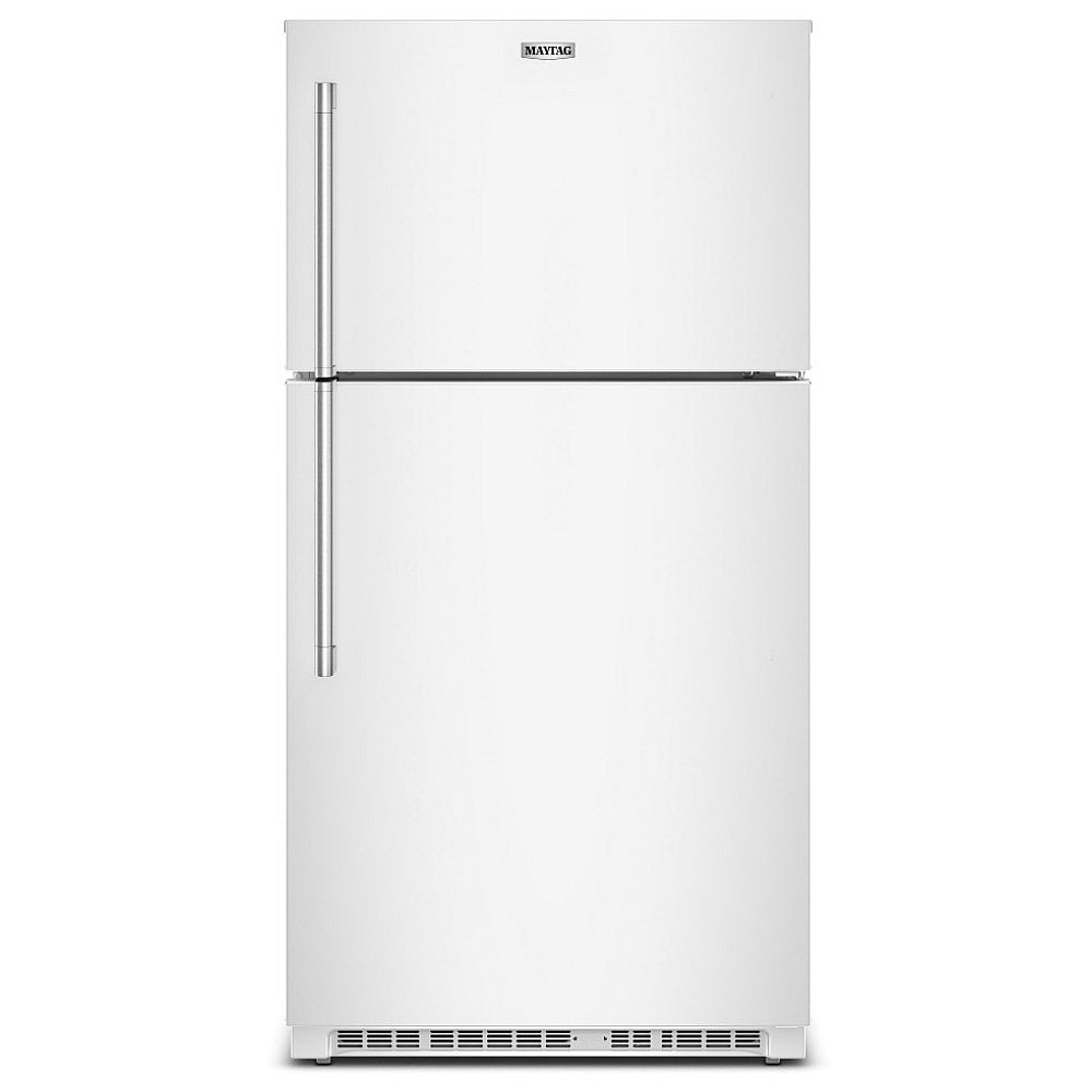 Maytag MRTX5121TW Top Freezer Refrigerator, 33 inch Width, 21 cu. ft. Capacity, Optional Ice Maker (Special Order), White colour, FreshLock™ crisper
