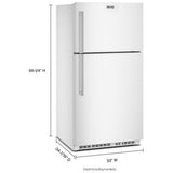 Maytag MRTX5121TW Top Freezer Refrigerator, 33 inch Width, 21 cu. ft. Capacity, Optional Ice Maker (Special Order), White colour, FreshLock™ crisper