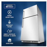 Maytag MRTX5121TW Top Freezer Refrigerator, 33 inch Width, 21 cu. ft. Capacity, Optional Ice Maker (Special Order), White colour, FreshLock™ crisper