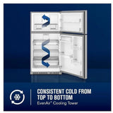 Maytag MRTX5121TZ Top Freezer Refrigerator, 33 inch Width, 21 cu. ft. Capacity, Optional Ice Maker (Special Order), Stainless Steel colour, EvenAir™ Cooling System, PowerCold® Feature, BrightSeries™ LED, FreshLock™ crisper