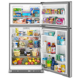 Maytag MRTX5121TZ Top Freezer Refrigerator, 33 inch Width, 21 cu. ft. Capacity, Optional Ice Maker (Special Order), Stainless Steel colour, EvenAir™ Cooling System, PowerCold® Feature, BrightSeries™ LED, FreshLock™ crisper