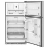 Maytag MRTX5121TZ Top Freezer Refrigerator, 33 inch Width, 21 cu. ft. Capacity, Optional Ice Maker (Special Order), Stainless Steel colour, EvenAir™ Cooling System, PowerCold® Feature, BrightSeries™ LED, FreshLock™ crisper