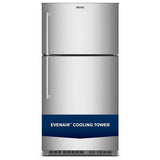 Maytag MRTX5121TZ Top Freezer Refrigerator, 33 inch Width, 21 cu. ft. Capacity, Optional Ice Maker (Special Order), Stainless Steel colour, EvenAir™ Cooling System, PowerCold® Feature, BrightSeries™ LED, FreshLock™ crisper