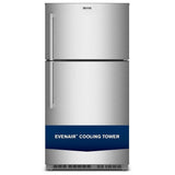 Maytag MRTX7621TZ Top Freezer Refrigerator, 33 inch Width, 21 cu. ft. Capacity, Ice Dispenser (Freezer Located), ENERGY STAR Certified, Stainless Steel colour, EvenAir™ Cooling System, PowerCold® Feature, BrightSeries™ LED, FreshLock™ crisper