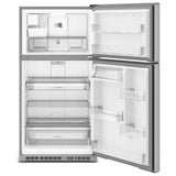 Maytag MRTX7621TZ Top Freezer Refrigerator, 33 inch Width, 21 cu. ft. Capacity, Ice Dispenser (Freezer Located), ENERGY STAR Certified, Stainless Steel colour, EvenAir™ Cooling System, PowerCold® Feature, BrightSeries™ LED, FreshLock™ crisper