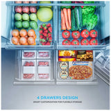 Midea MRU21C7BST Bottom Freezer Refrigerator, 20.0 cu. ft. Capacity, Stainless Steel colour