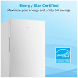 Midea MRU21F6AWW Upright Freezer, 30 inch Width, 21.0 cu. ft. Capacity, Frost Free, ENERGY STAR Certified, Reversible Door, Interior Light (Freezer), Convertible Fridge/Freezer, White colour