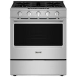 Maytag MSGS7030SZ Gas Range, 5 cu. ft. capacity, 30 inch exterior width, convection, 5 burners, storage drawer, air fry, 18,000 BTU highest burner, FingerPrint resistant stainless steel colour